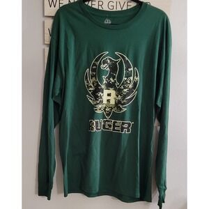 Ruger T-Shirt Men's L, Green Digital Camo,  American Flag, Long Sleeve